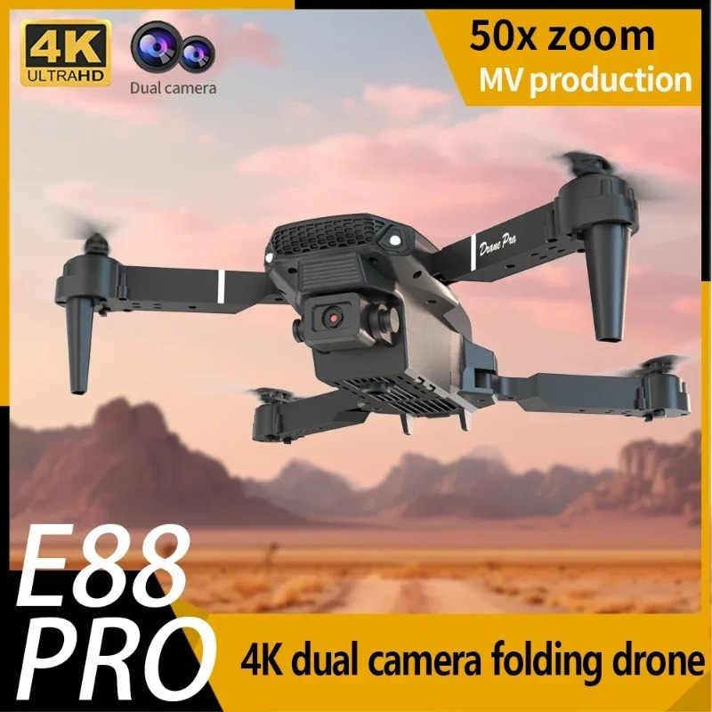 Drone Kit Tricopter - E88ミニドローン 4K HDカメラ WiFi FPV 折りたたみ式RCクアッドコプター